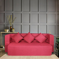 flipper x sofa cum bed 3 seater same cushion jute fabric blue copy