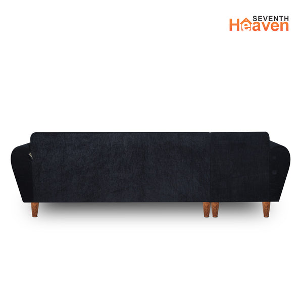 Milan 6 Seater Sofa Left Corner- ( Premium Molfino Fabric- Black )