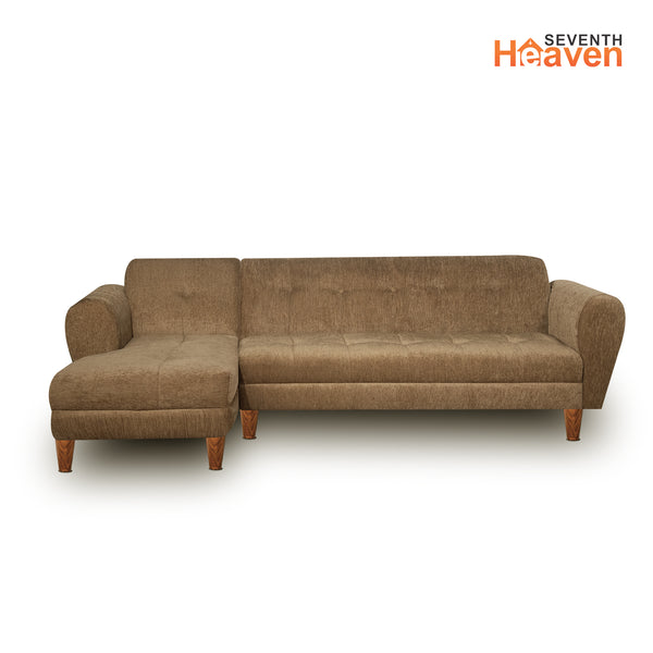 Milan 6 Seater Sofa Left Corner- ( Premium Molfino Fabric- Beige )