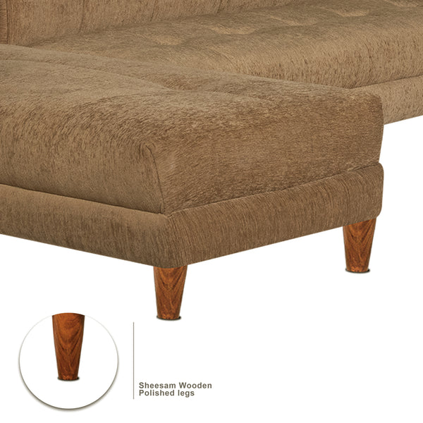 Milan 6 Seater Sofa Left Corner- ( Premium Molfino Fabric- Beige )