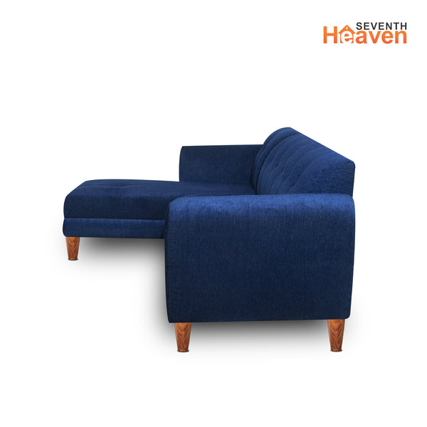 Milan 6 Seater Sofa Right Corner- ( Premium Molfino Fabric- Blue )