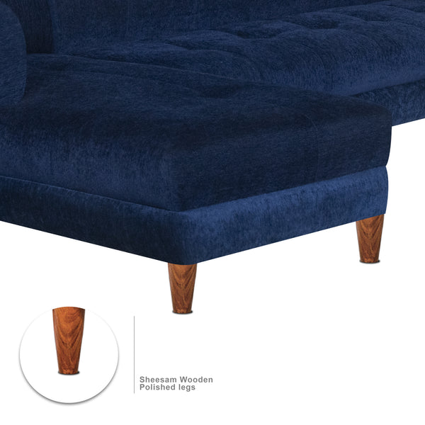 Milan 6 Seater Sofa Right Corner- ( Premium Molfino Fabric- Blue )