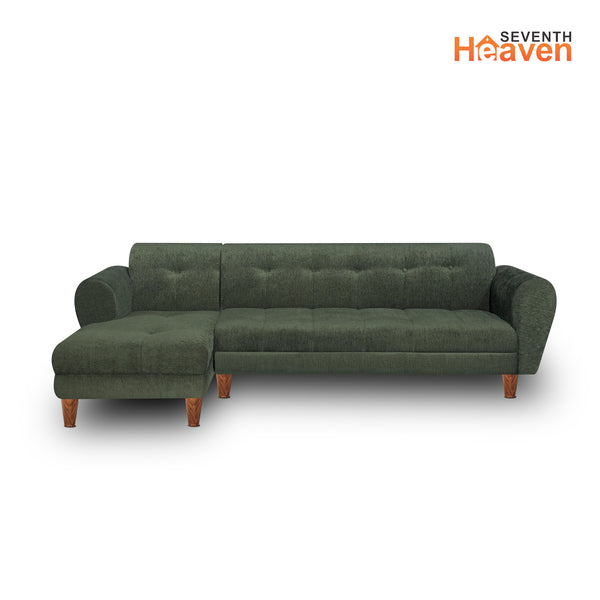 Milan 6 Seater Sofa Left Corner- ( Premium Molfino Fabric- Green )