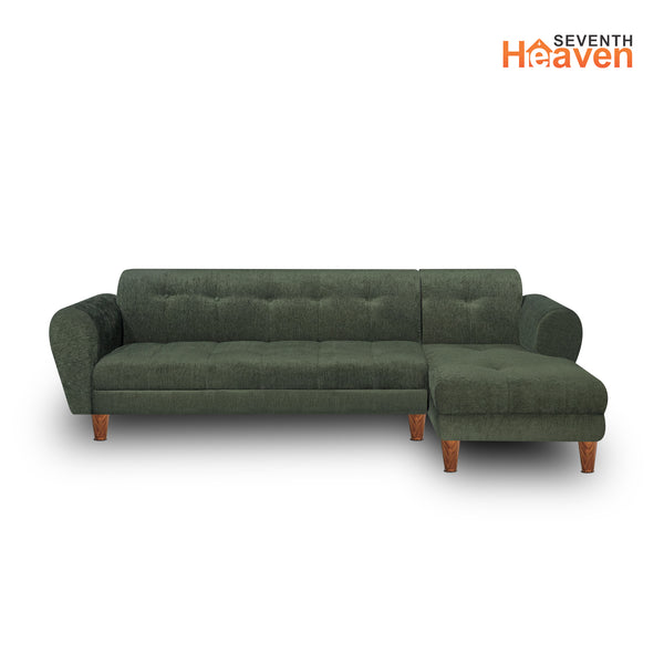 Milan 6 Seater Sofa Right Corner- ( Premium Molfino Fabric- Green )