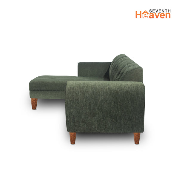 Milan 6 Seater Sofa Right Corner- ( Premium Molfino Fabric- Green )
