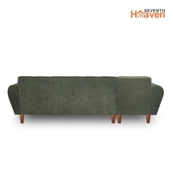 Milan 6 Seater Sofa Right Corner- ( Premium Molfino Fabric- Green )