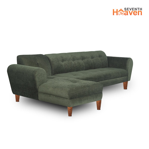 Milan 6 Seater Sofa Left Corner- ( Premium Molfino Fabric- Green )