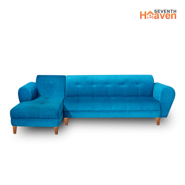 Milan 6 Seater Sofa Left Corner- ( Premium Molfino Fabric- Sky Blue )
