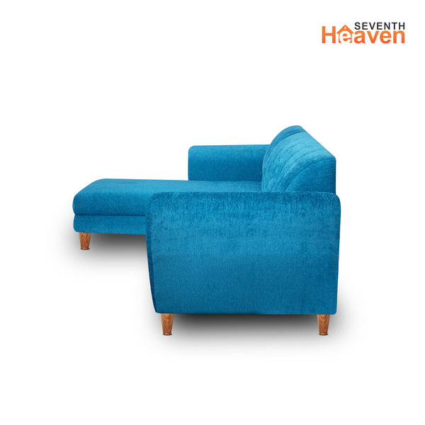 Milan 6 Seater Sofa Left Corner- ( Premium Molfino Fabric- Sky Blue )
