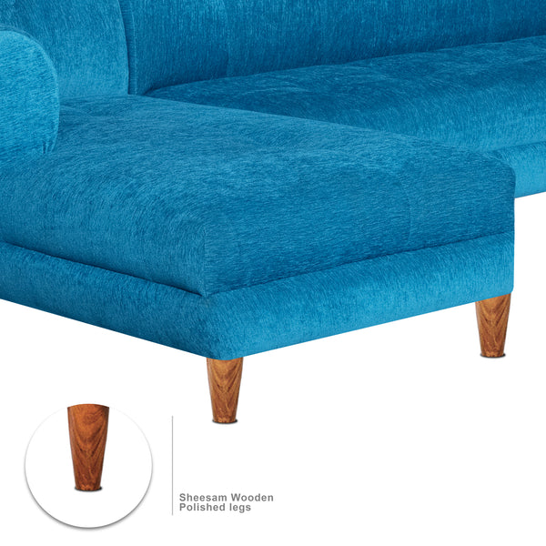 Milan 6 Seater Sofa Left Corner- ( Premium Molfino Fabric- Sky Blue )