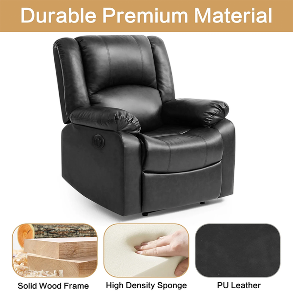 Phoenix 1 Seater Motorised Recliner – ( Spacious, Luxurious & DIY-Friendly - Black )