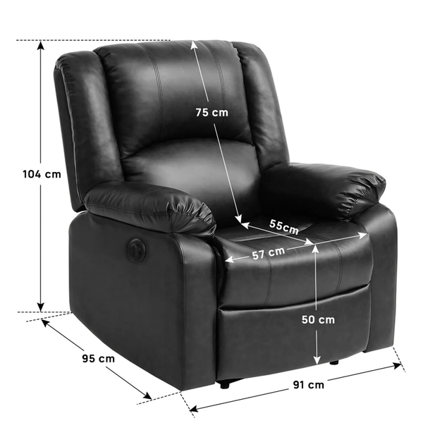 Phoenix 1 Seater Motorised Recliner – ( Spacious, Luxurious & DIY-Friendly - Black )