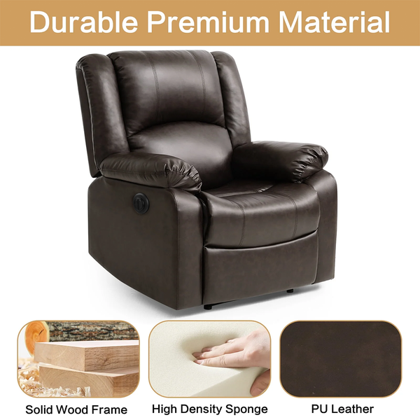 Phoenix 1 Seater Motorised Recliner – ( Spacious, Luxurious & DIY-Friendly - Brown )
