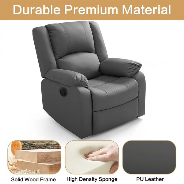Phoenix 1 Seater Motorised Recliner – ( Spacious, Luxurious & DIY-Friendly - Grey )
