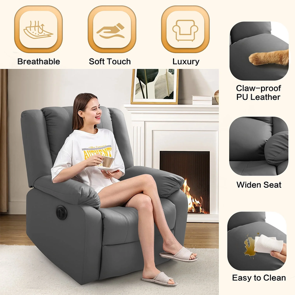 Phoenix 1 Seater Motorised Recliner – ( Spacious, Luxurious & DIY-Friendly - Grey )