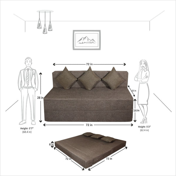 Cover of Brown Jute Fabric 6'X6' Rejoice Sofa cum Bed