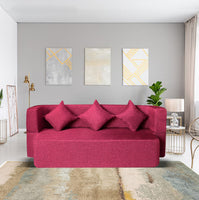 flipper x sofa cum bed 3 seater same cushion jute fabric brown copy