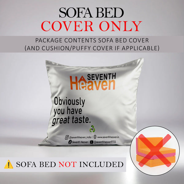 Rejoice Sofa Cum Bed Cover - 1  Seater, Plain Cushion ( Jute Fabric,  Blue )