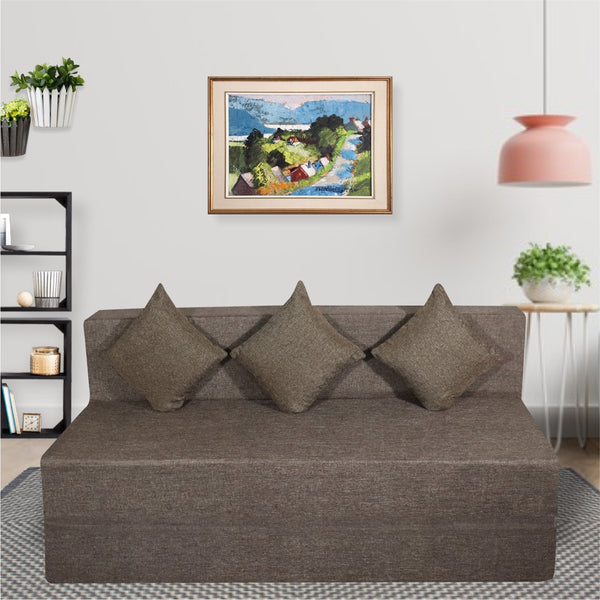 Cover of Brown Jute Fabric 6'X6' Rejoice Sofa cum Bed