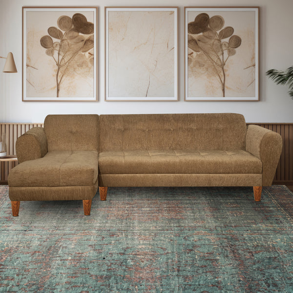 Milan 6 Seater Sofa Left Corner- ( Premium Molfino Fabric- Beige )