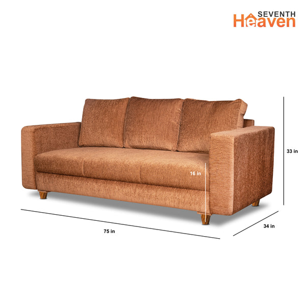 Rio 5 Seater Sofa- (3+1+1) ( Premium Molfino Fabric- Beige )
