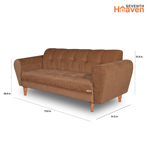 Milan (3+1+1) Seater Sofa - ( Premium Molfino Fabric- Beige )