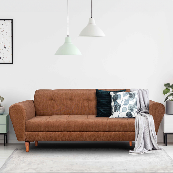 Milan 3 Seater Sofa - ( Premium Molfino Fabric- Beige )