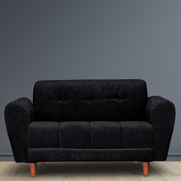 Milan 2 Seater Sofa- Premium Molfino Fabric- Black