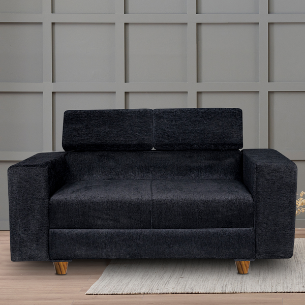 Berlin 2 Seater Sofa- ( Premium Molfino Fabric- Black )