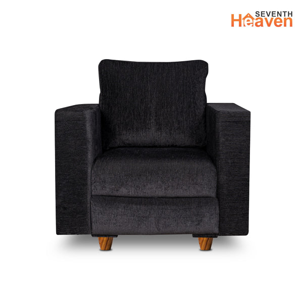 Rio 5 Seater Sofa- (3+1+1) ( Premium Molfino Fabric- Black )