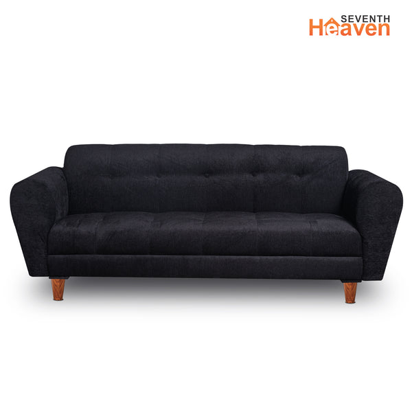 Milan 4 Seater with Ottoman- ( Premium Molfino Fabric- Black )