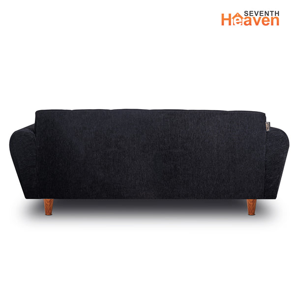 Milan 4 Seater with Ottoman- ( Premium Molfino Fabric- Black )