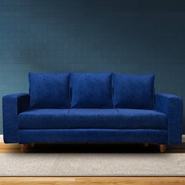 Rio 3 Seater Sofa- ( Premium Molfino Fabric- Blue )