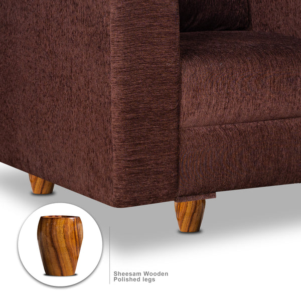 Rio 5 Seater Sofa- (3+1+1) ( Premium Molfino Fabric- Brown )