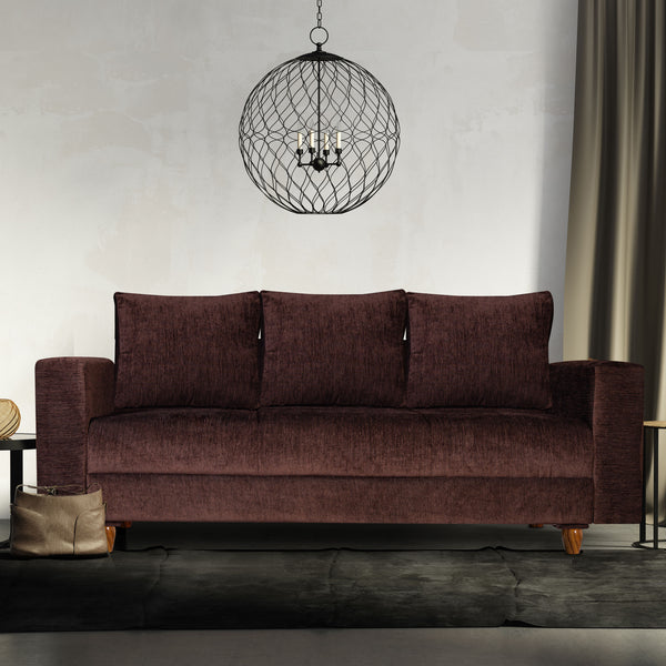 Rio 3 Seater Sofa- ( Premium Molfino Fabric- Brown )