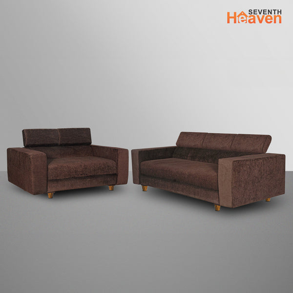 Berlin (3+2) Seater Sofa Right Corner- ( Premium Molfino Fabric- Brown )