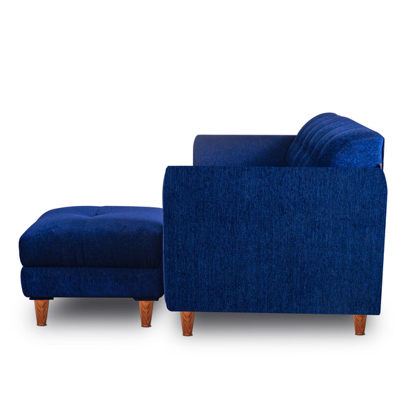 Milan 4 Seater with Ottoman- ( Premium Molfino Fabric- Blue )