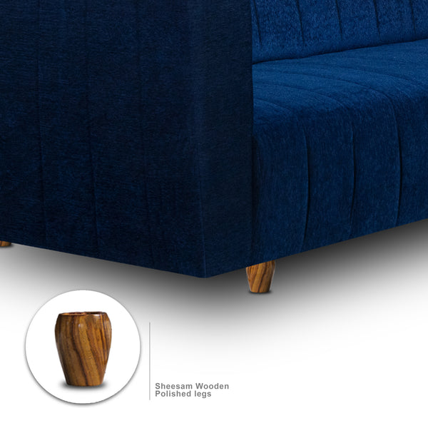 Tokyo 3 Seater Sofa - ( Premium Molfino Fabric- Blue )