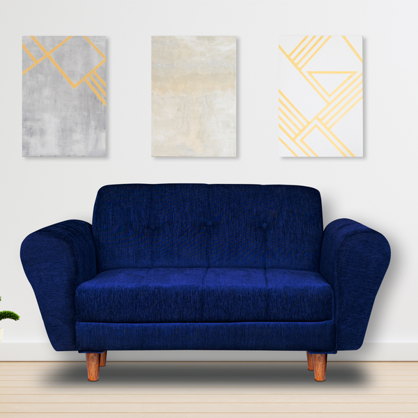 Milan 2 Seater Sofa - ( Premium Molfino Fabric- Blue )
