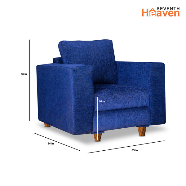 Rio 5 Seater Sofa- (3+1+1) ( Premium Molfino Fabric- Blue )
