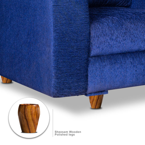 Rio 5 Seater Sofa- (3+2) ( Premium Molfino Fabric- Blue )