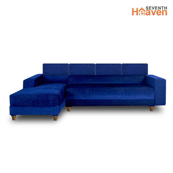 Berlin 6 Seater Sofa Right Corner- ( Premium Molfino Fabric- Blue )