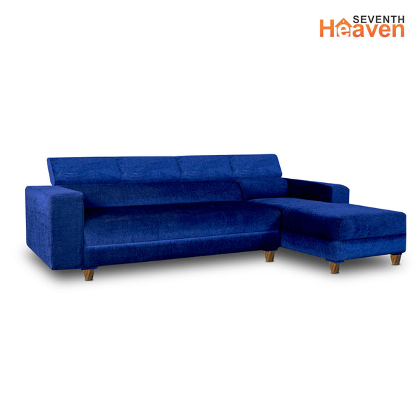 Berlin 6 Seater Sofa Right Corner- ( Premium Molfino Fabric- Blue )