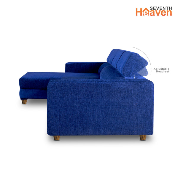 Berlin 6 Seater Sofa Right Corner- ( Premium Molfino Fabric- Blue )