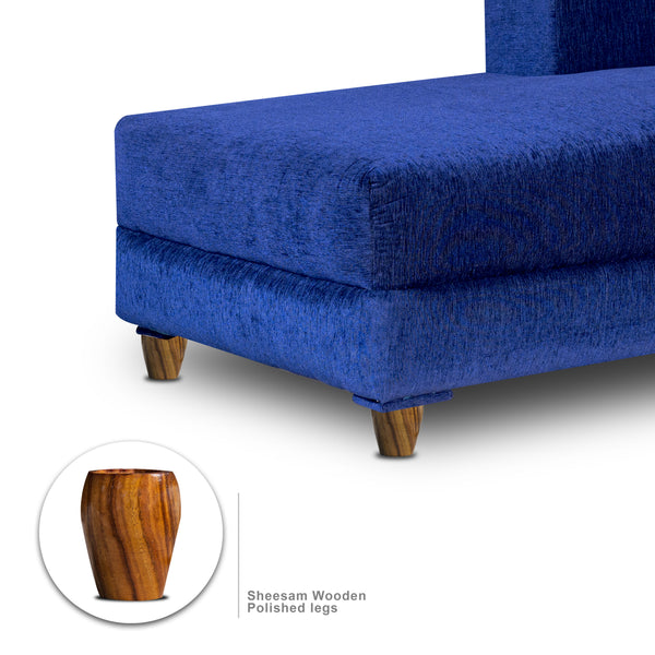 Berlin 6 Seater Sofa Right Corner- ( Premium Molfino Fabric- Blue )