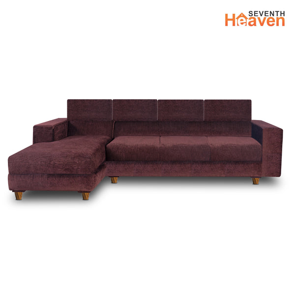 Berlin 6 Seater Sofa Left Corner- ( Premium Molfino Fabric- Brown )