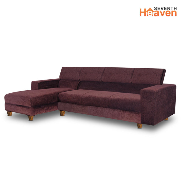 Berlin 6 Seater Sofa Left Corner- ( Premium Molfino Fabric- Brown )