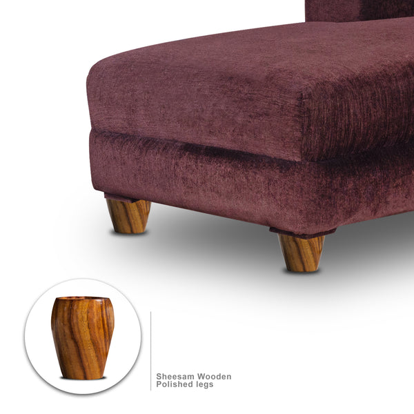 Berlin 6 Seater Sofa Left Corner- ( Premium Molfino Fabric- Brown )
