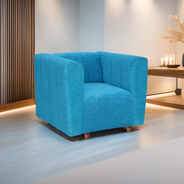 Tokyo 1 Seater Sofa- ( Premium Molfino Fabric- Sky Blue )