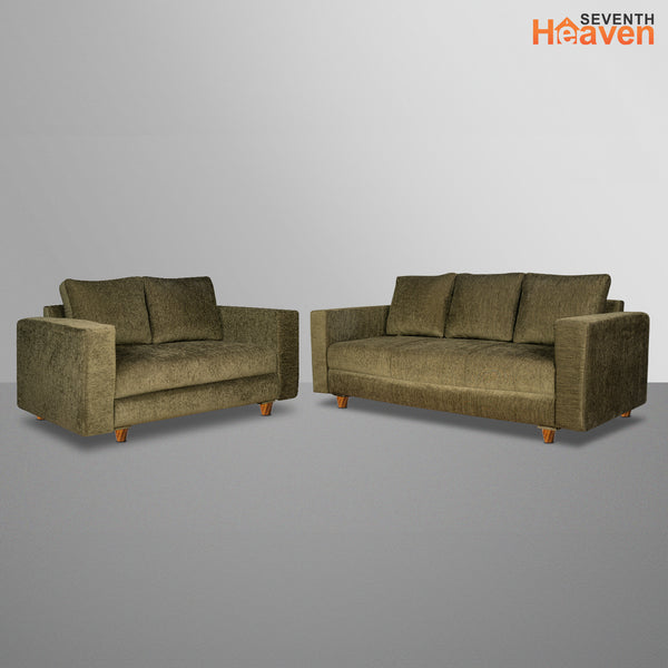 Rio 5 Seater Sofa- (3+2) ( Premium Molfino Fabric- Green )